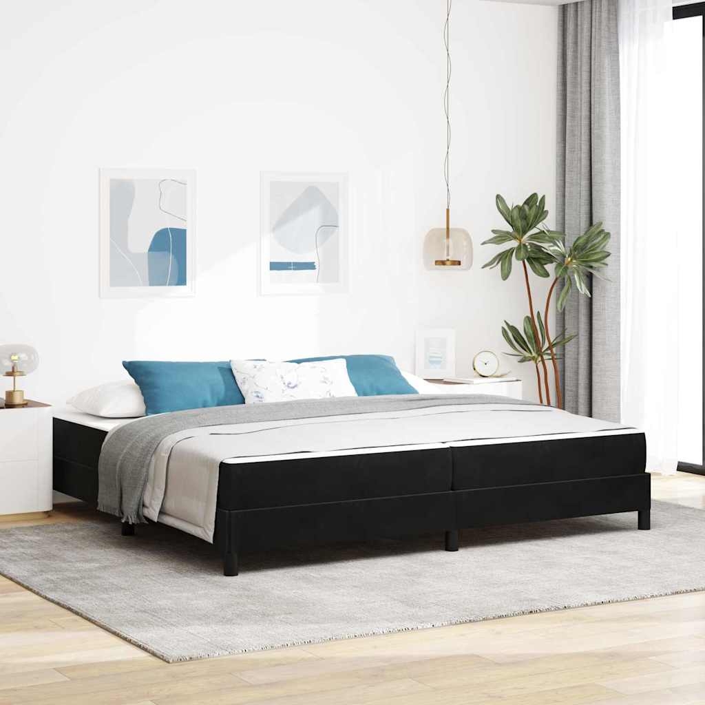Boxspringbett mit Matratze Schwarz 200 x 200 cm Samt