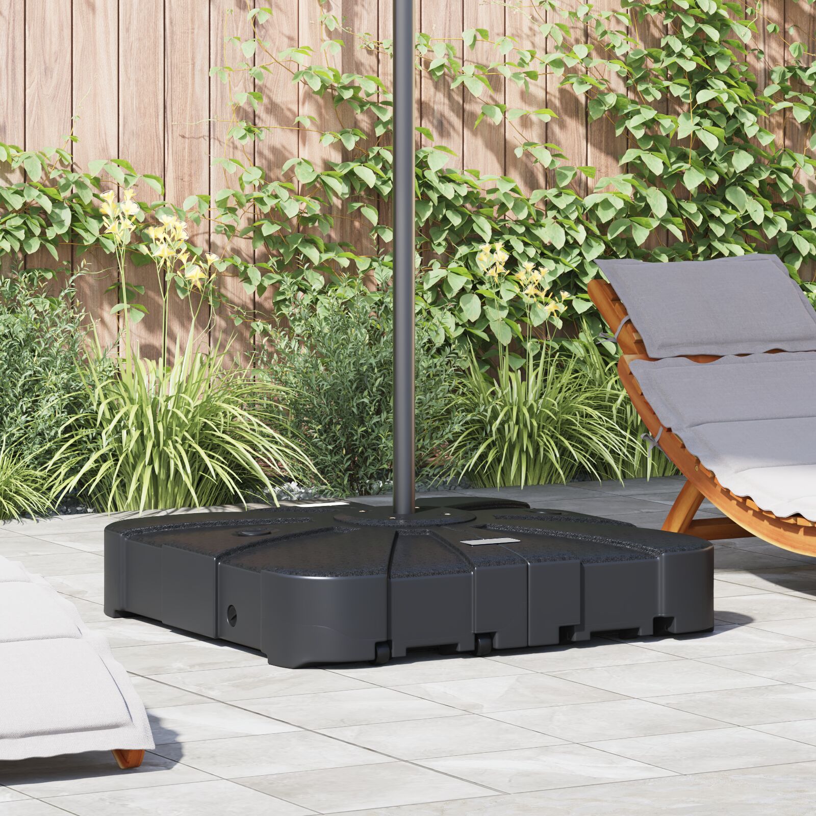 2-teiliges Schirmständer-Set 150 kg Sand oder 113 kg Wasser