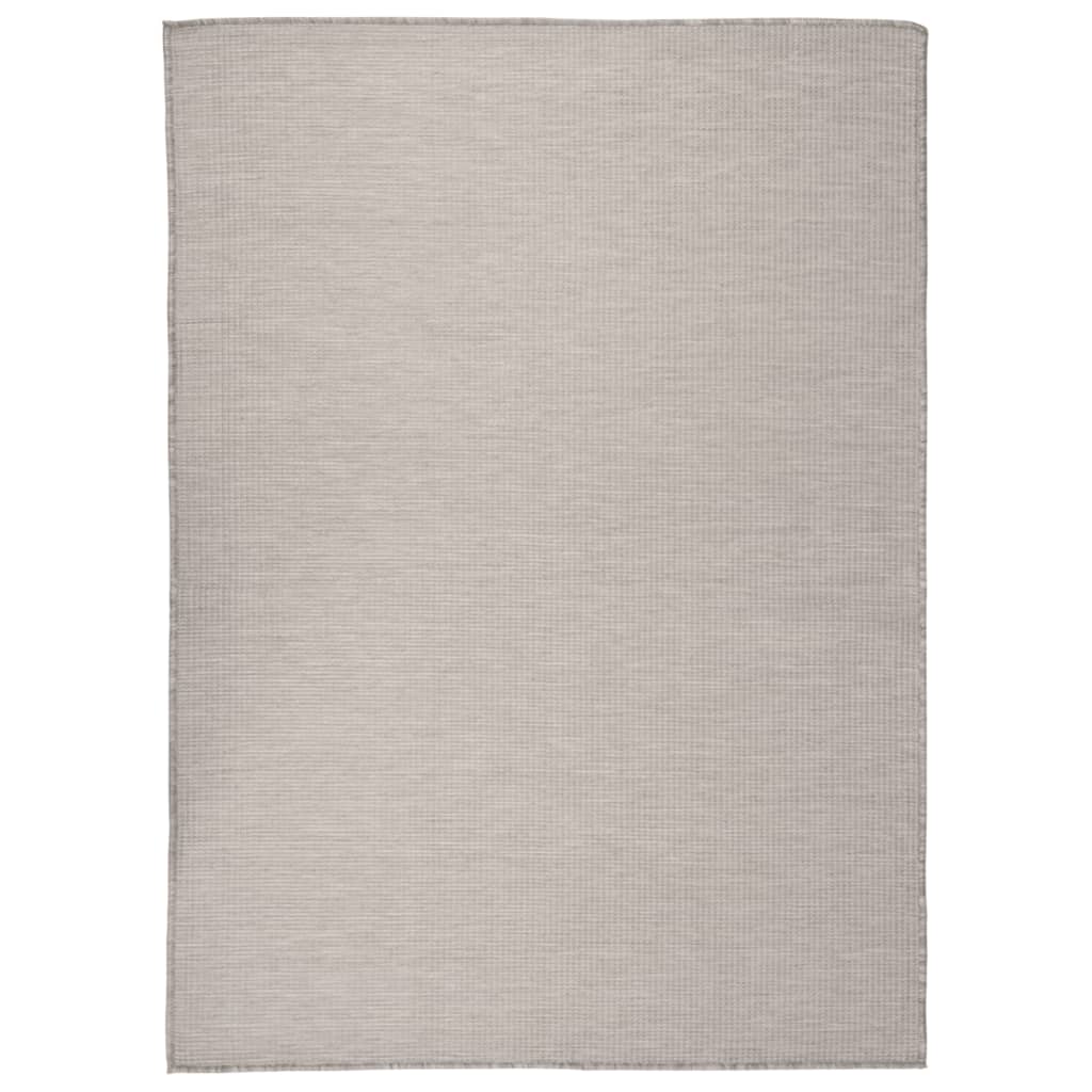 Outdoor-Teppich Flachgewebe 200x280 cm Taupe