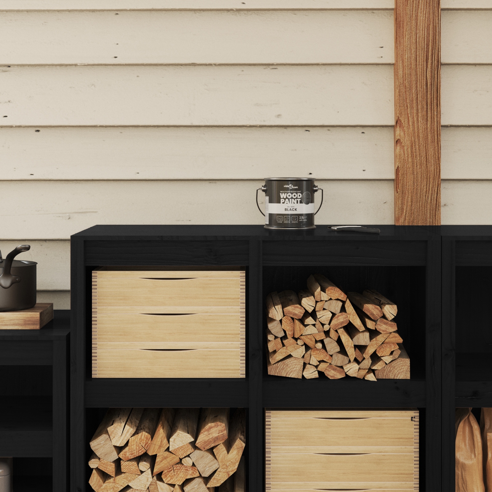 Holzfarbe Schwarz 2,5 L