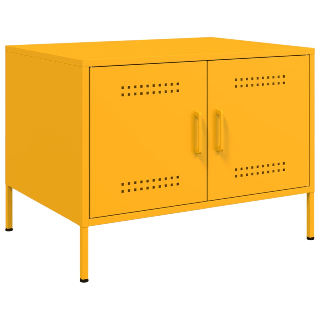 Couchtisch Senfgelb 68x50x50,5 cm Kaltgewalzter Stahl