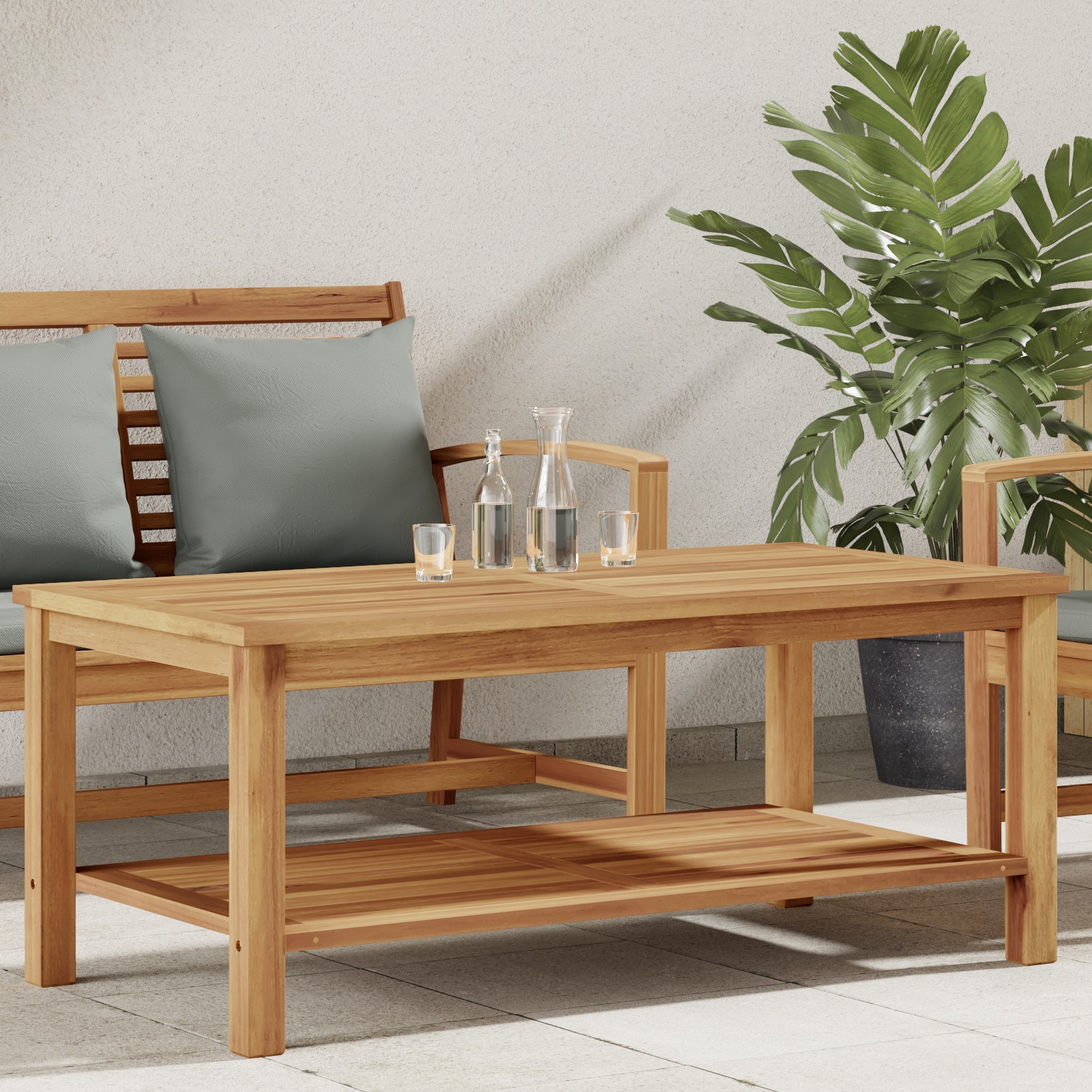 Couchtisch Braun 110 x 55 x 45 cm Massives Teakholz