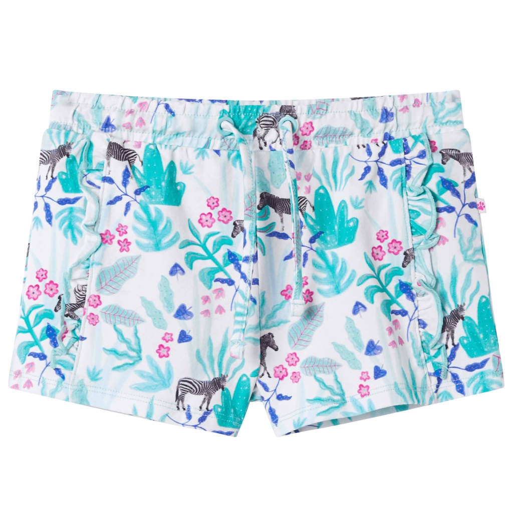 Kindershorts mit Kordelzug Ecru und Dunkles Minzgrün 104 Kindershorts mit Kordelzug Ecru und Dunkles Minzgrün 104