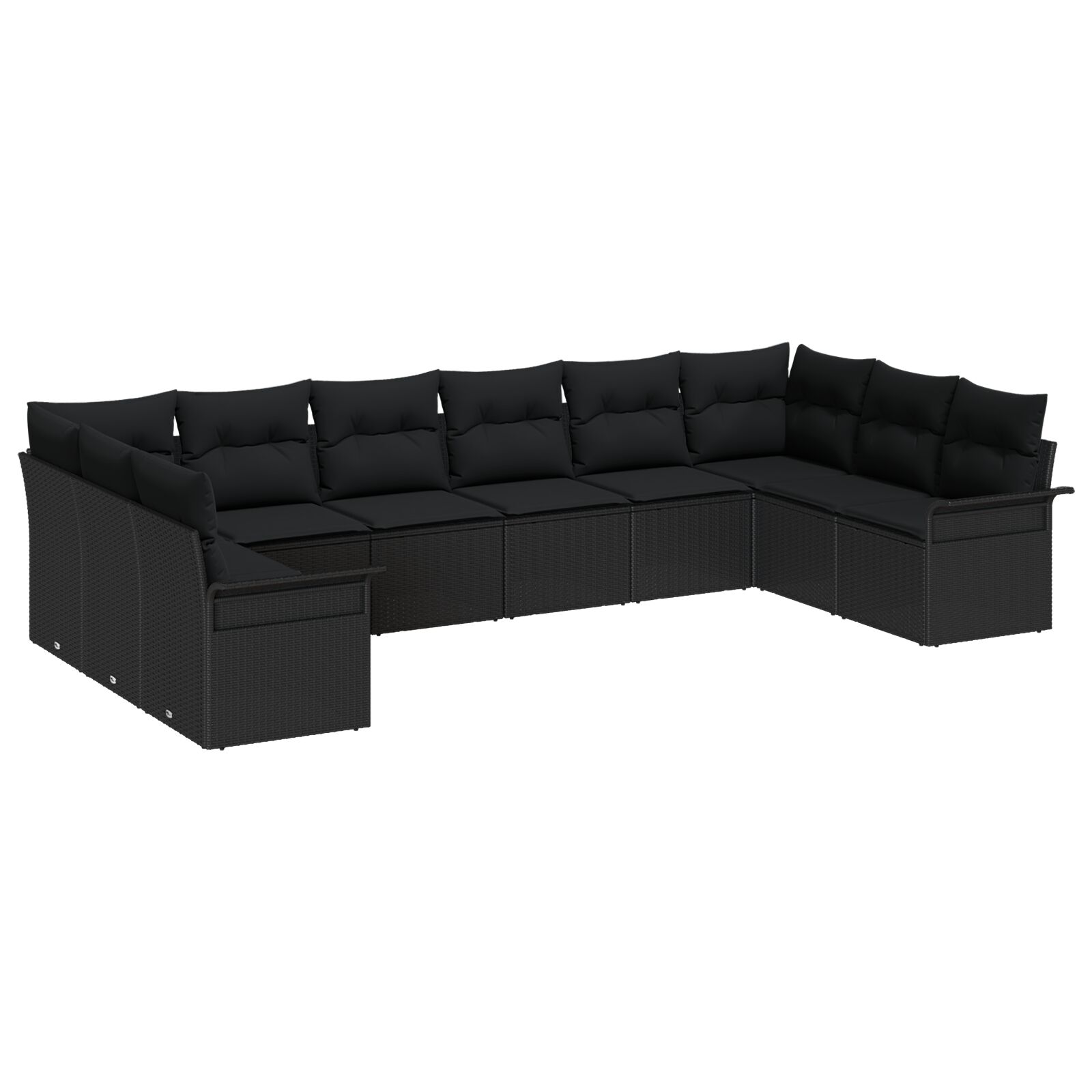 10-teilige Garten Sofa Set mit Kissen Schwarz Poly Rattan, 2-Sitzer Garten Sofa mit Stauraum & Kissen Schwarz Poly Rattan 10-teilige Garten Sofa Set mit Kissen Schwarz Poly Rattan, 2-Sitzer Garten Sofa mit Stauraum & Kissen Schwarz Poly Rattan