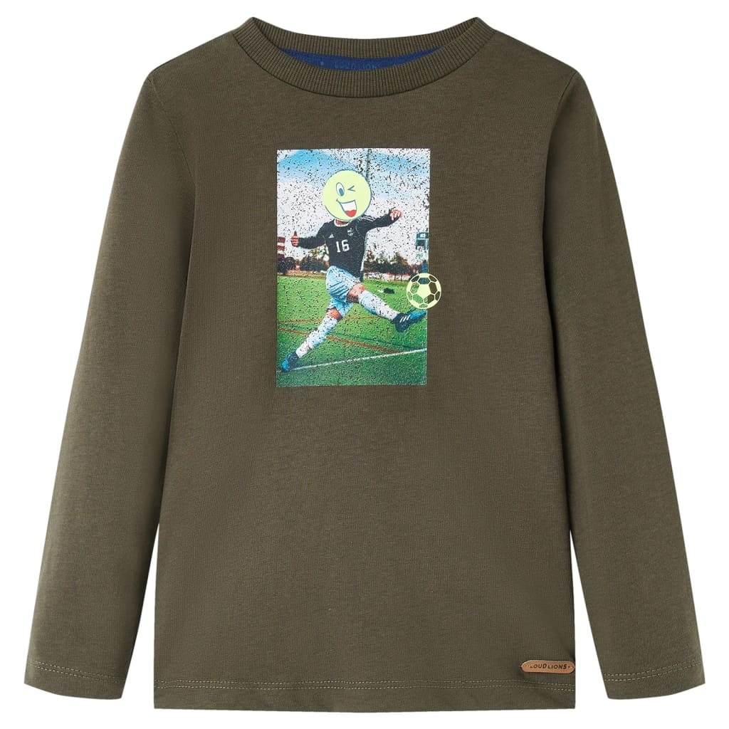 Kinder-Langarmshirt Khaki 128 Kinder-Langarmshirt Khaki 128