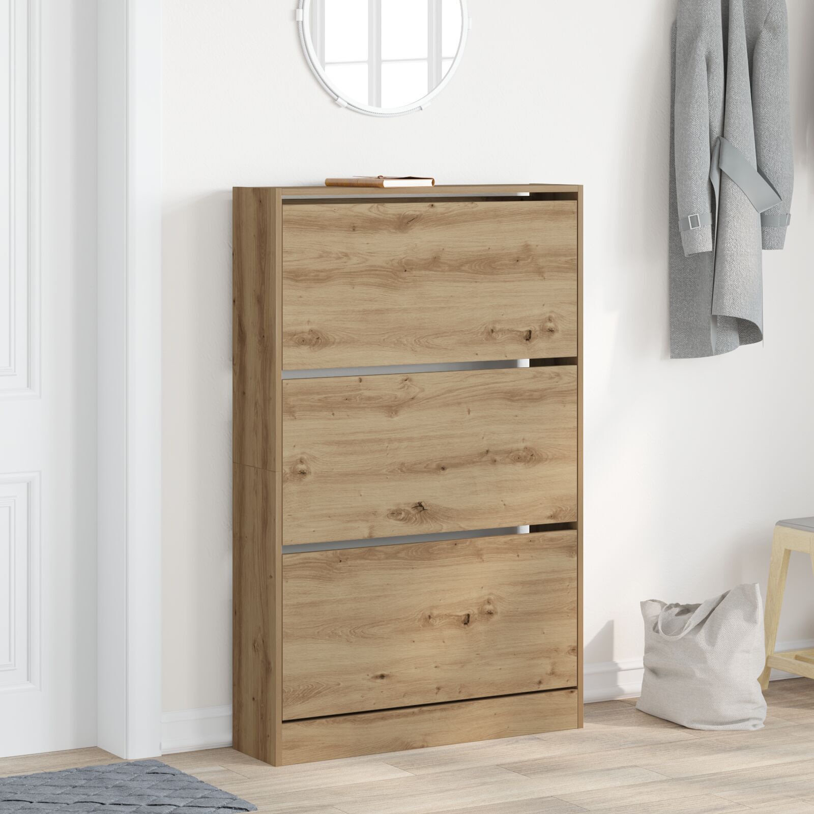 Schuhschrank Artisan Eiche 80x21x125,5 cm Holzwerkstoff