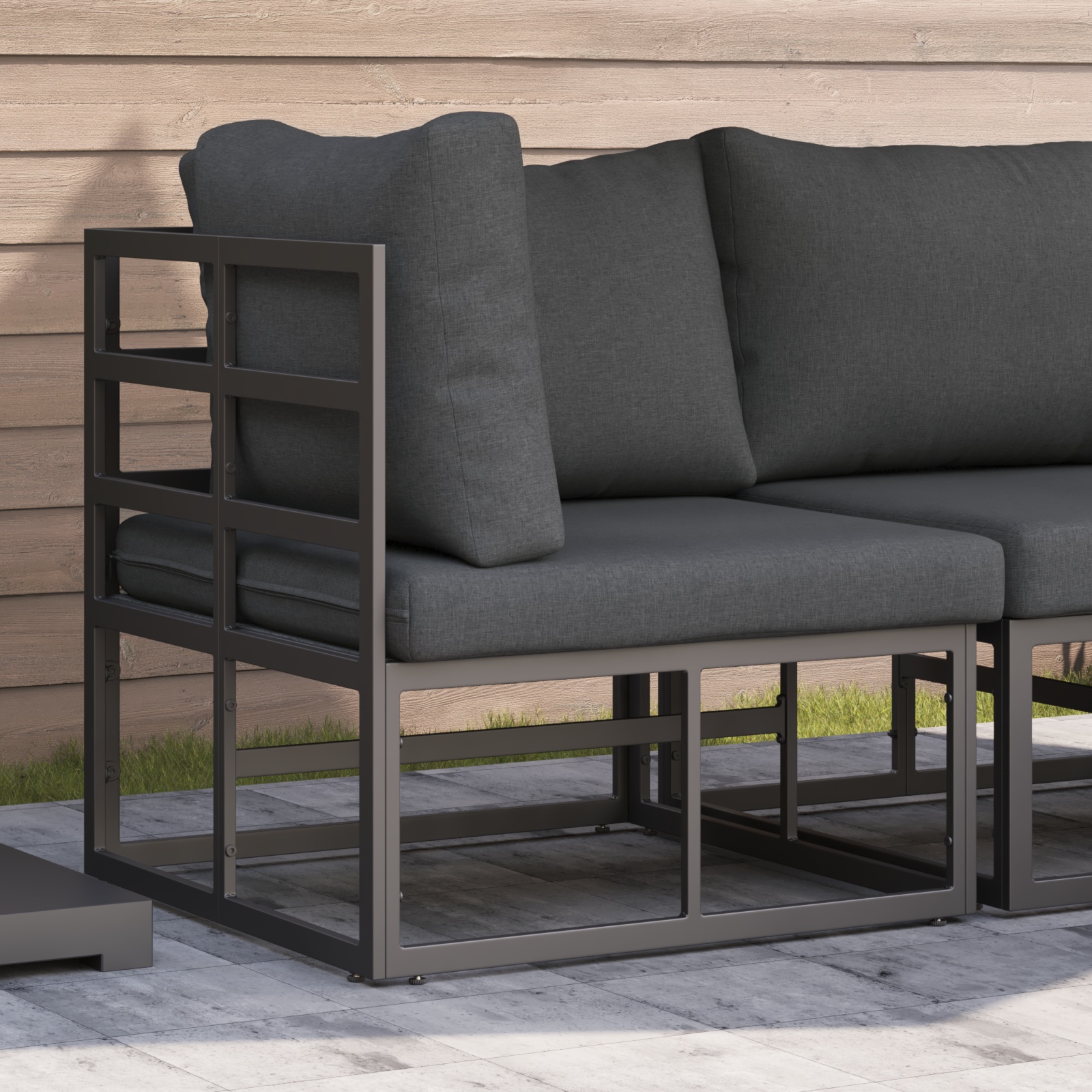 Gartenmöbel-Sets mit Kissen mit Kissen Schwarz und Anthrazit Gartenmöbel-Sets mit Kissen mit Kissen Schwarz und Anthrazit