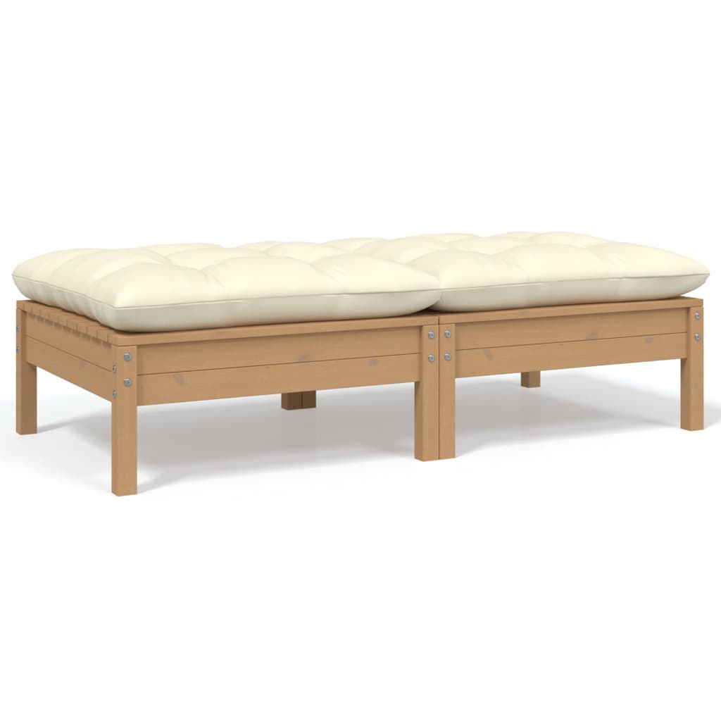 Gartensofa 2-Sitzer mit Creme Kissen Massivholz Kiefer Gartensofa 2-Sitzer mit Creme Kissen Massivholz Kiefer