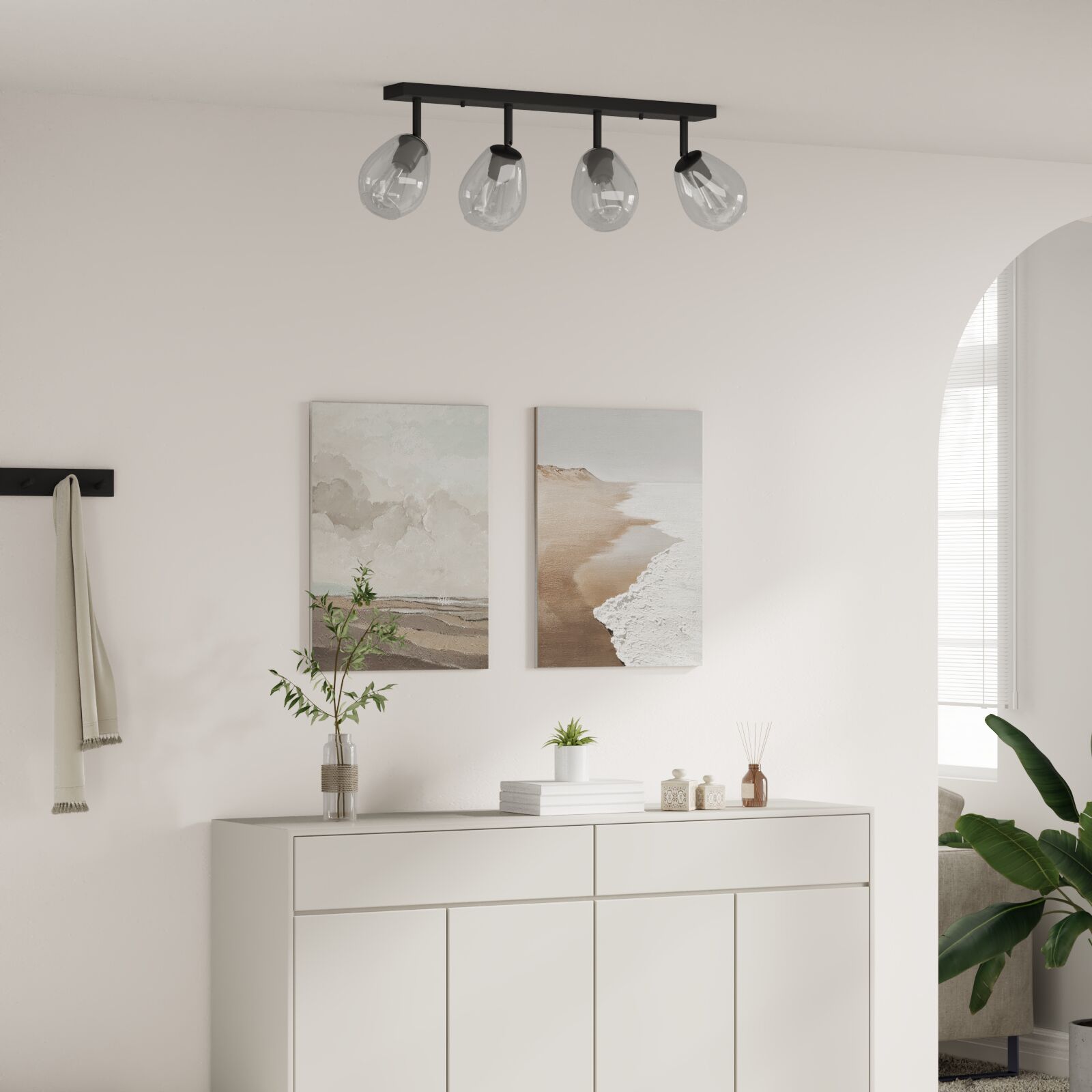 Deckenleuchten mit verstellbarem Glasschirm Anthrazit E27