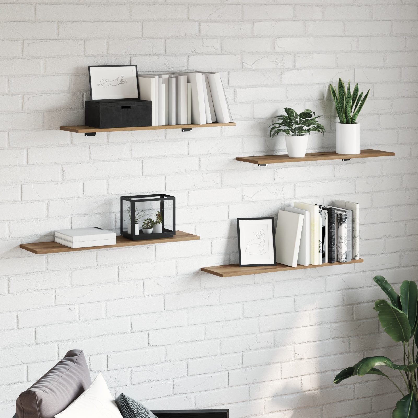 Bücherregalbrett 4 pcs Braun 100 x 40 x 1.5cm Spanplatte