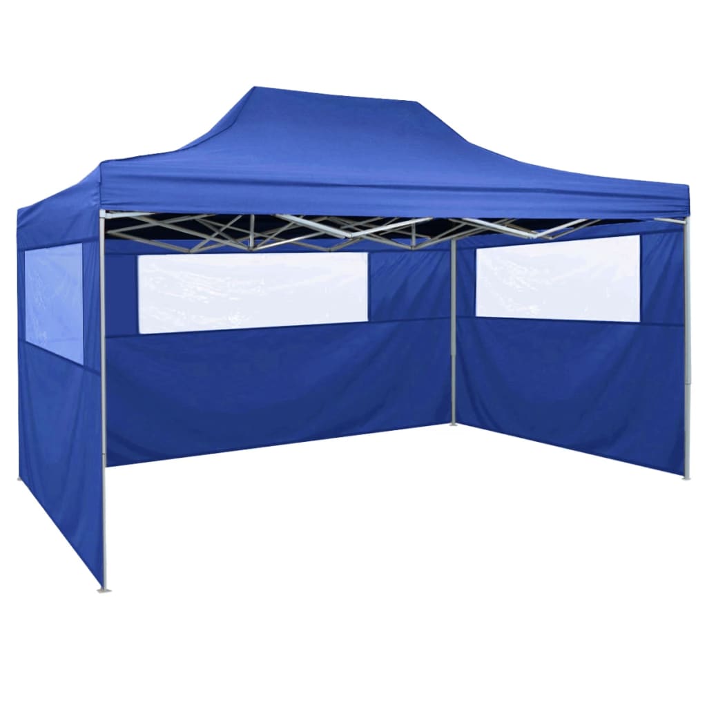 Faltzelt mit 3 Seitenteilen 3x4,5 m Blau