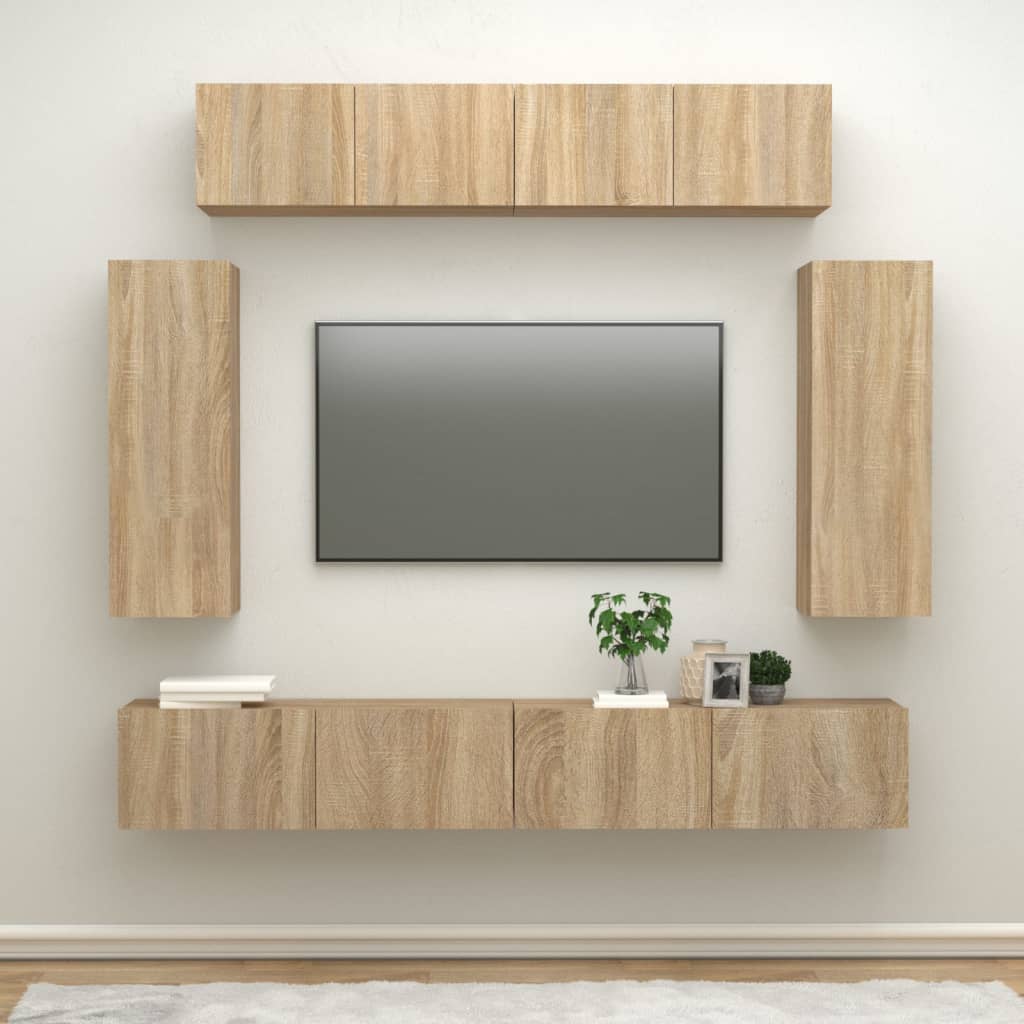 6-tlg. TV-Schrank-Set Sonoma-Eiche Holzwerkstoff