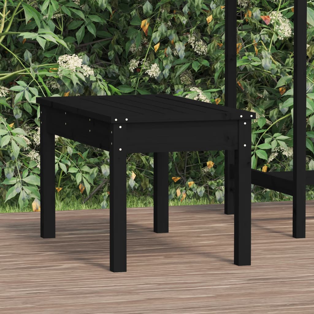 Gartenbank Schwarz 80x44x45 cm Massivholz Kiefer Gartenbank Schwarz 80x44x45 cm Massivholz Kiefer