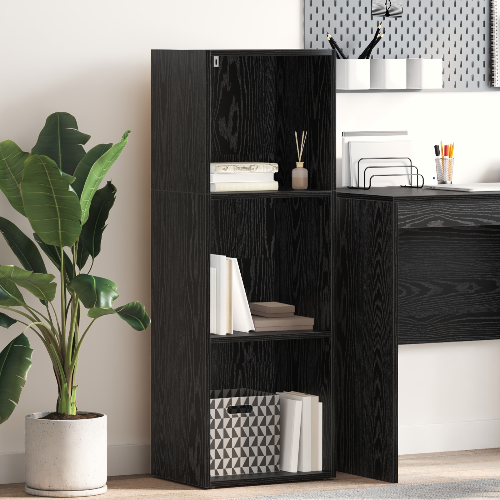 Bücherregal Schwarze Eiche 40 x 30 x 114 cm Holzwerkstoff
