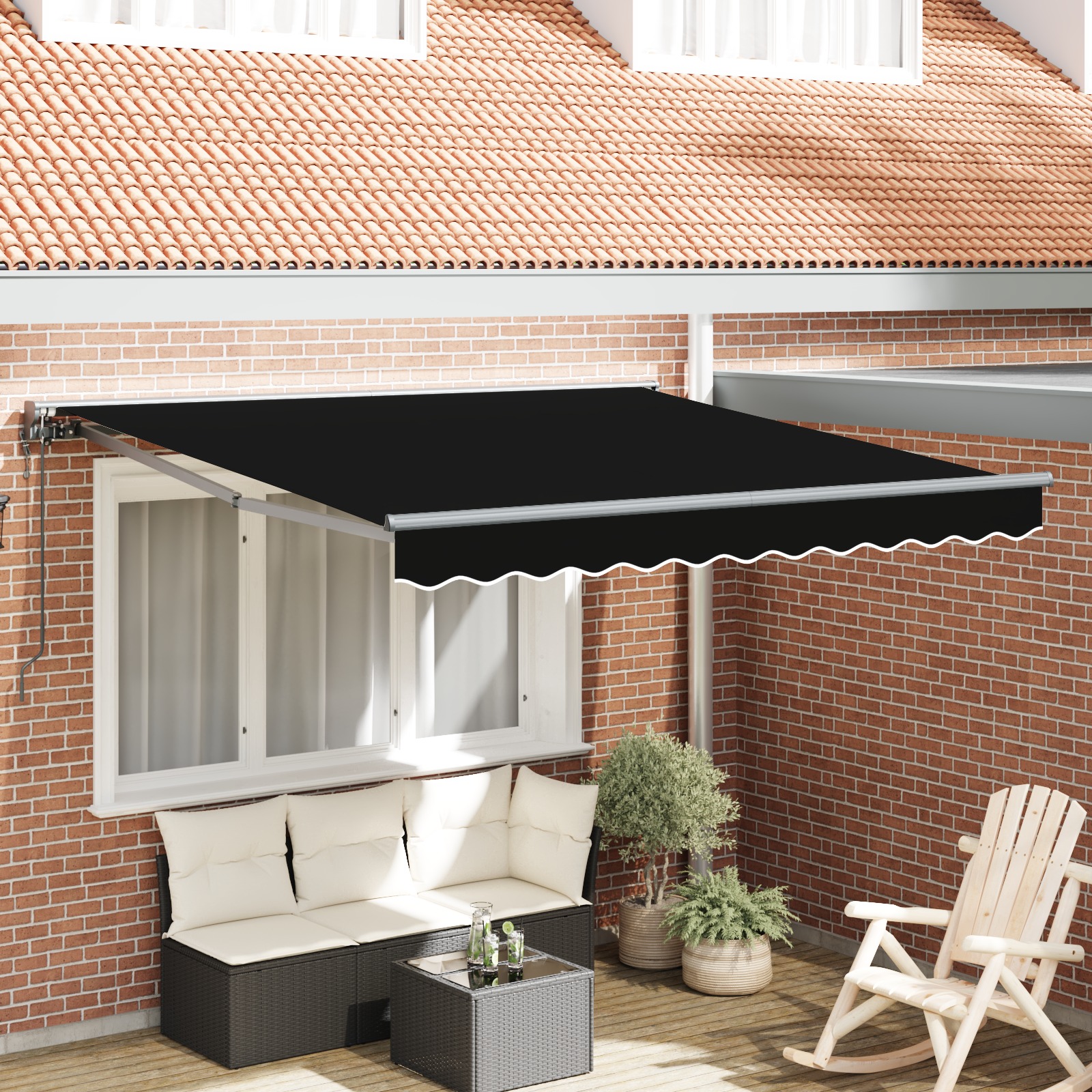 Einziehbare Markise Schwarz 300x250 cm