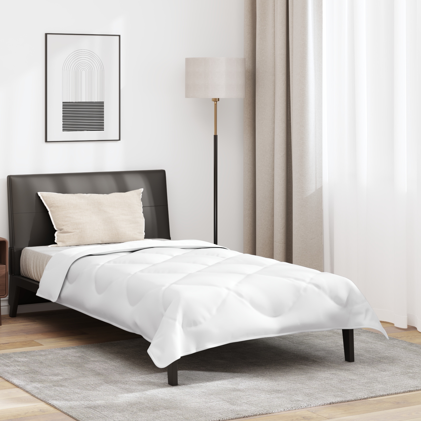 Ganzjahresbettdecke Sonstiges mit Kissen Weiß 155 x 220 cm Mikrofaser