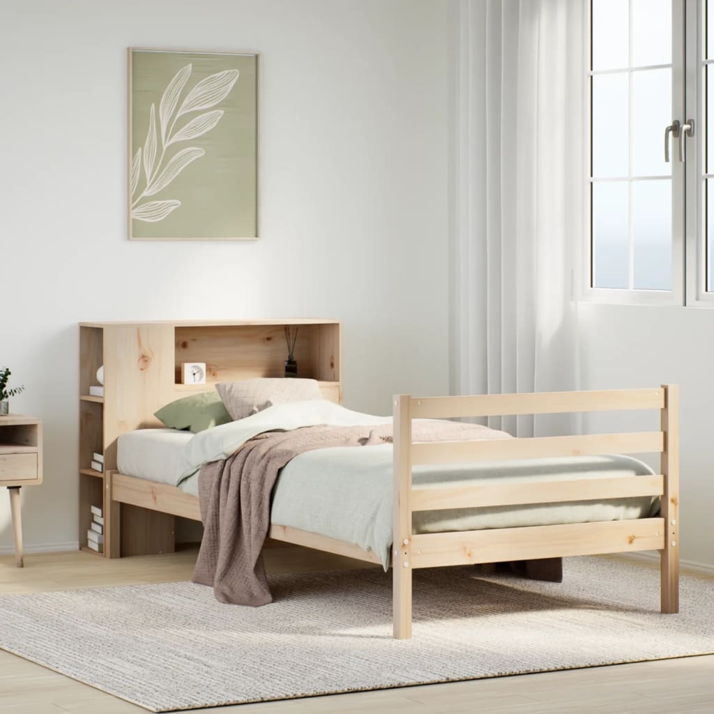Bücherregalbett ohne Matratze 75x190 cm Massivholz Kiefer