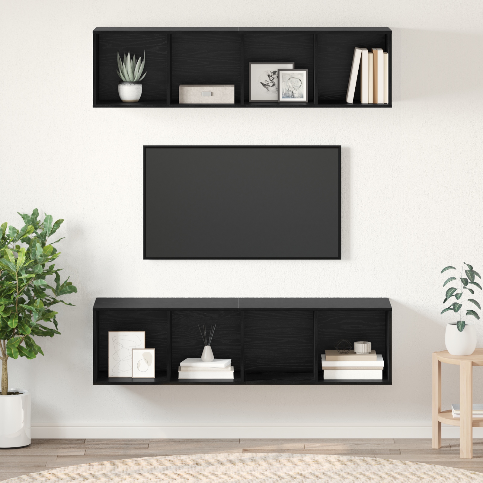 TV-Schrank-Set 2 pcs Schwarze Eiche 37 x 37 x 142,5 cm