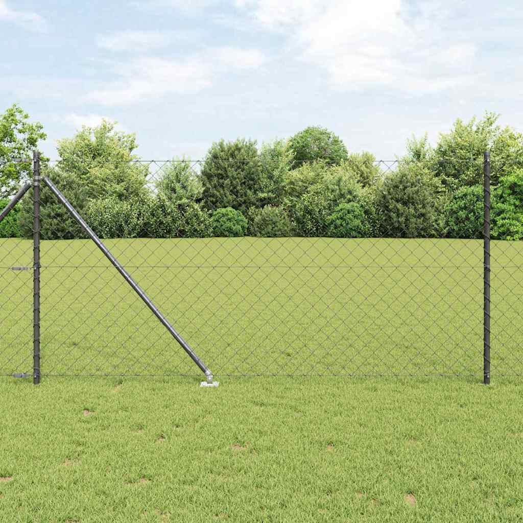 Zaunpfostenset Grau 1 x 25 m Verzinkter Stahl