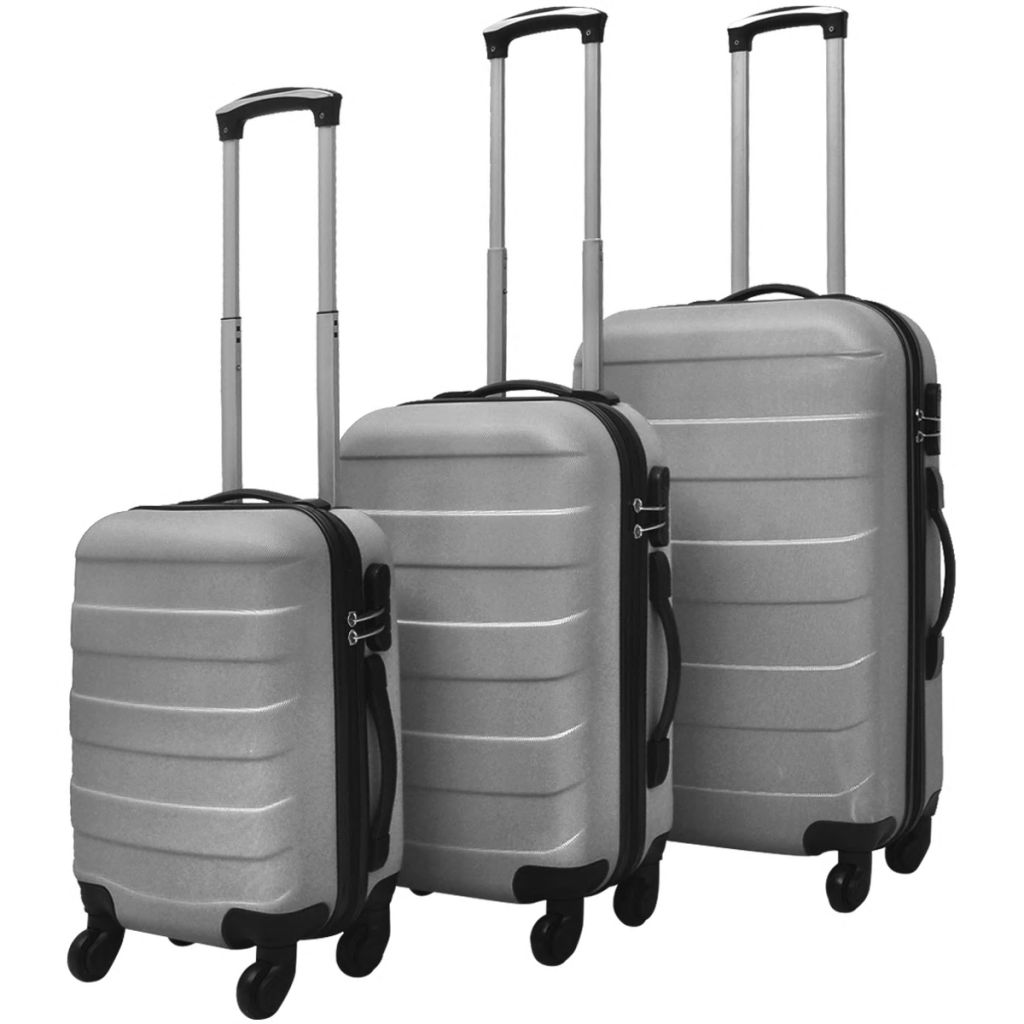 3-tlg. Hartschalenkoffer-Set Silbern 45,5/55/66 cm 3-tlg. Hartschalenkoffer-Set Silbern 45,5/55/66 cm