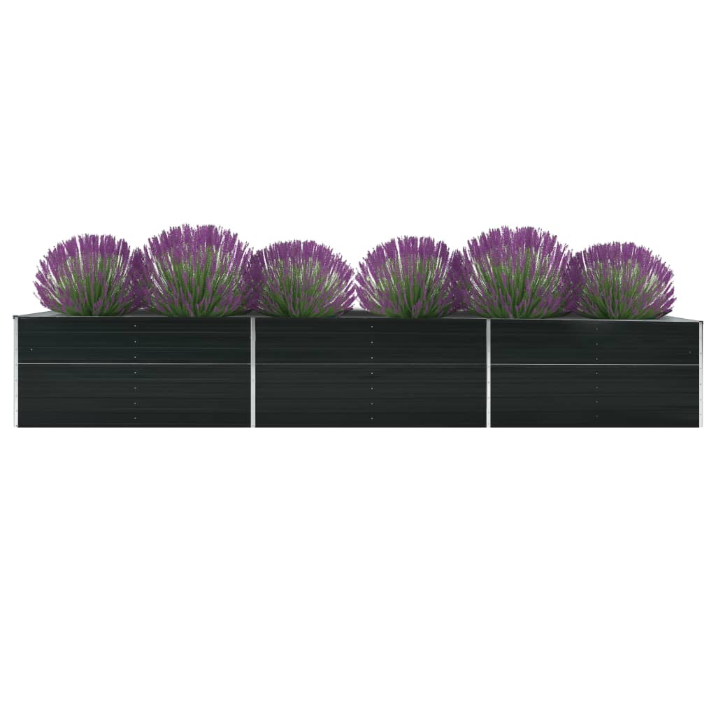 Garten-Hochbeet Verzinkter Stahl 480x80x77 cm Anthrazit Garten-Hochbeet Verzinkter Stahl 480x80x77 cm Anthrazit