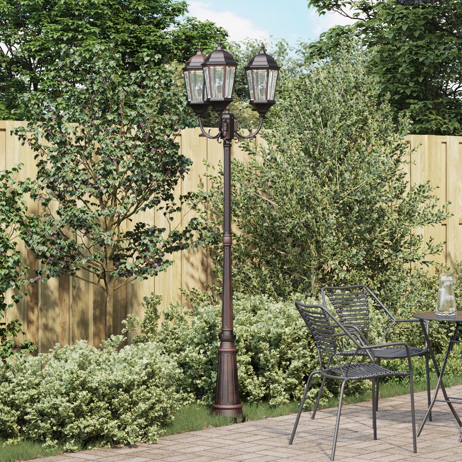 Gartenlaterne Bronze Metall 61 x 53 x 235 cm Gartenlaterne