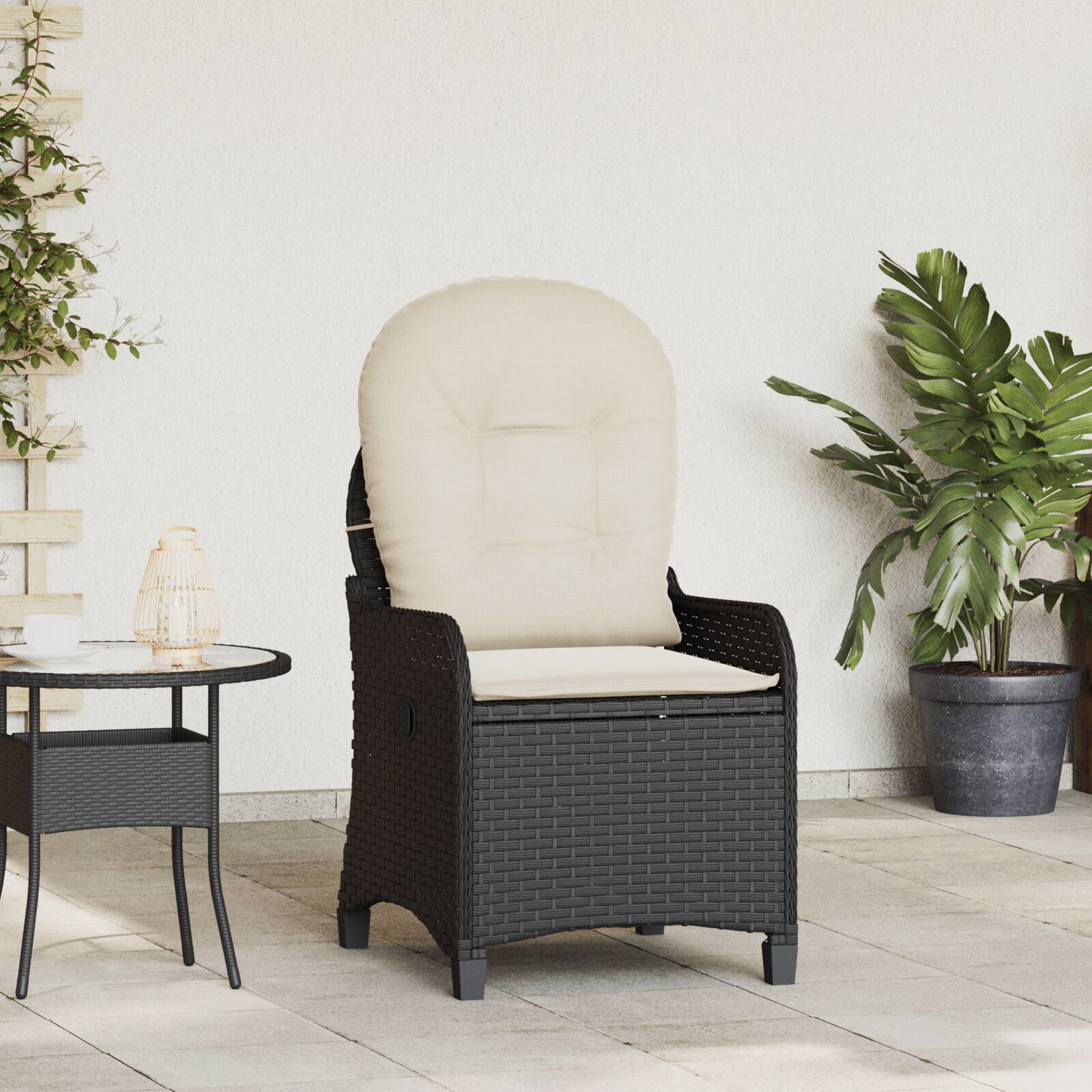 Relaxsessel mit Kissen Schwarz Poly-Rattan Relaxsessel mit Kissen Schwarz Poly-Rattan