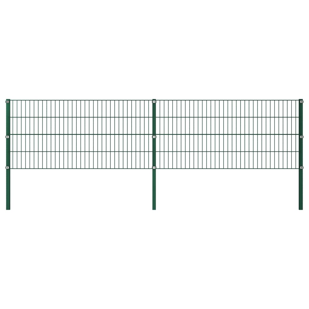 Zaunfeld mit Pfosten Eisen 3,4 x 0,8 m Grün