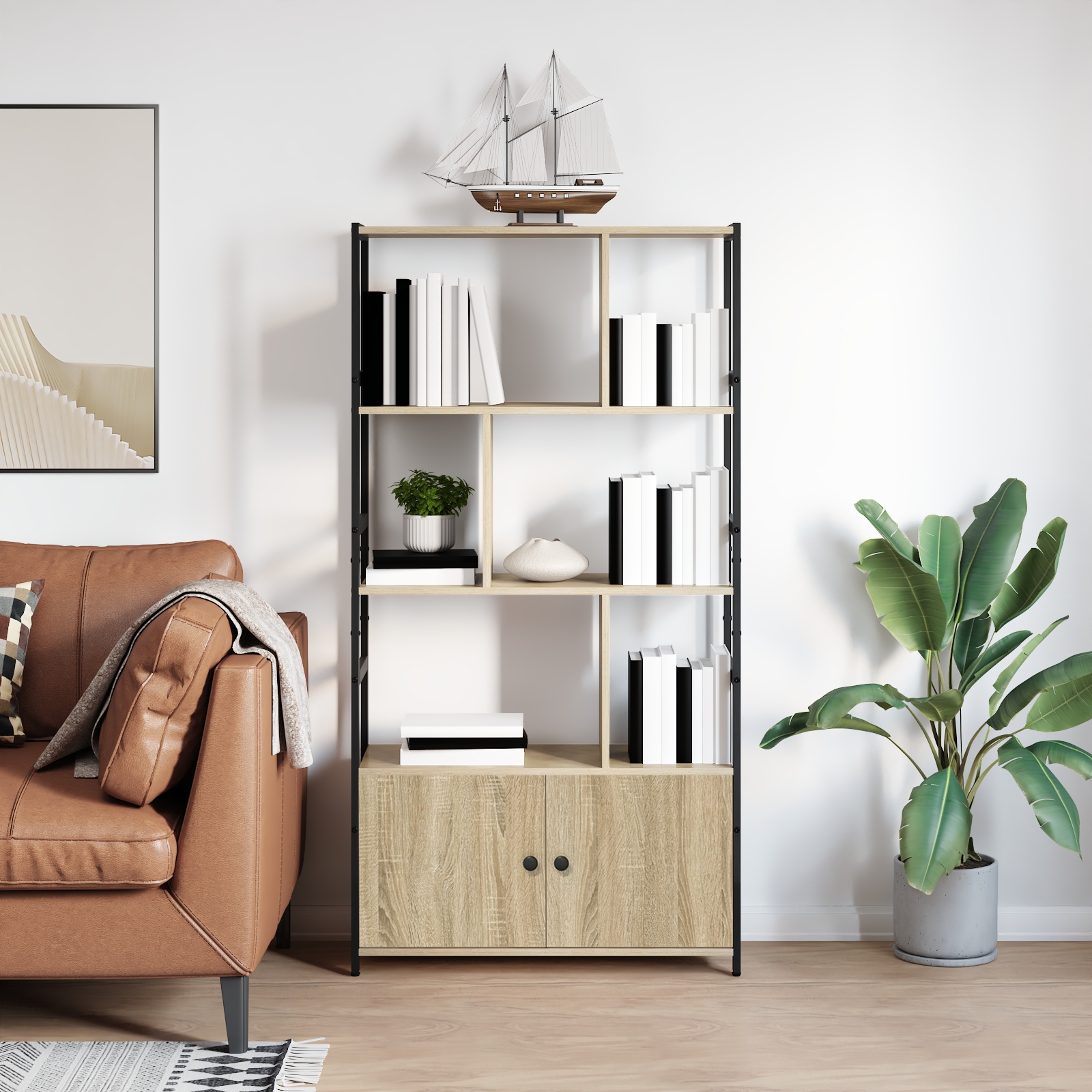 Regal Sonoma Eiche 80 x 30 x 155,5 cm Holzwerkstoff