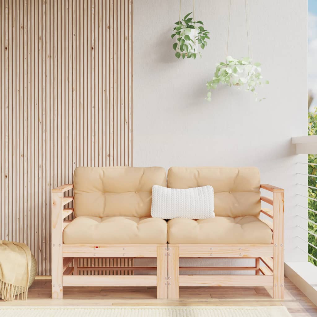 Ecksofas mit Kissen 2 Stk. Massivholz Kiefer Ecksofas mit Kissen 2 Stk. Massivholz Kiefer