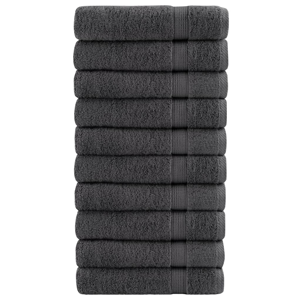 Premium-Handtücher 10 Stk Anthrazit 50x100cm 600 g/m² Baumwolle
