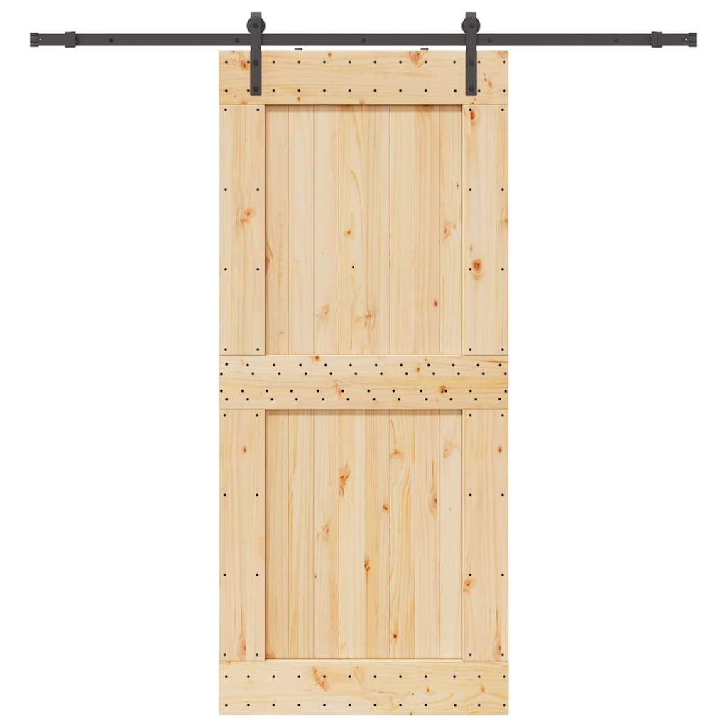 Schiebetür mit Beschlag 100x210 cm Massivholz Kiefer