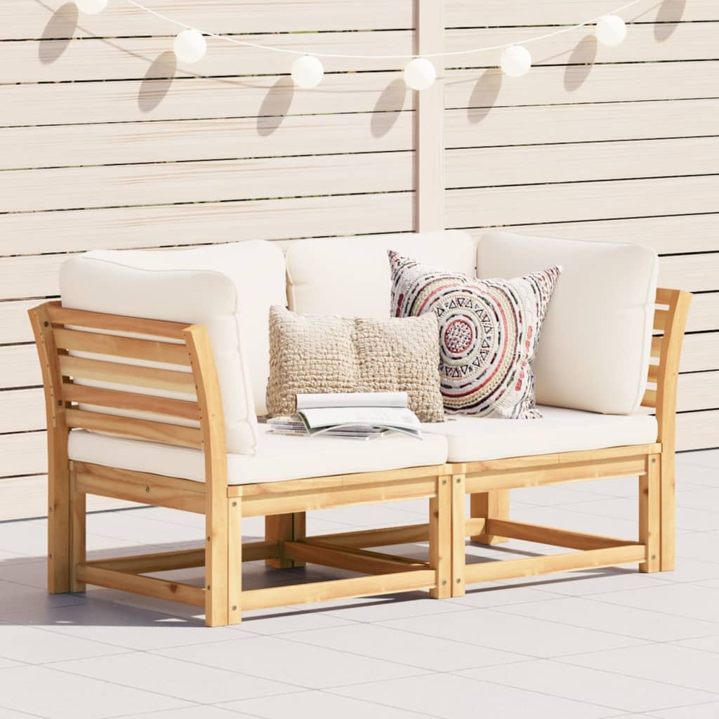 Gartensofa mit Kissen 2-Sitzer Massivholz Akazie Gartensofa mit Kissen 2-Sitzer Massivholz Akazie