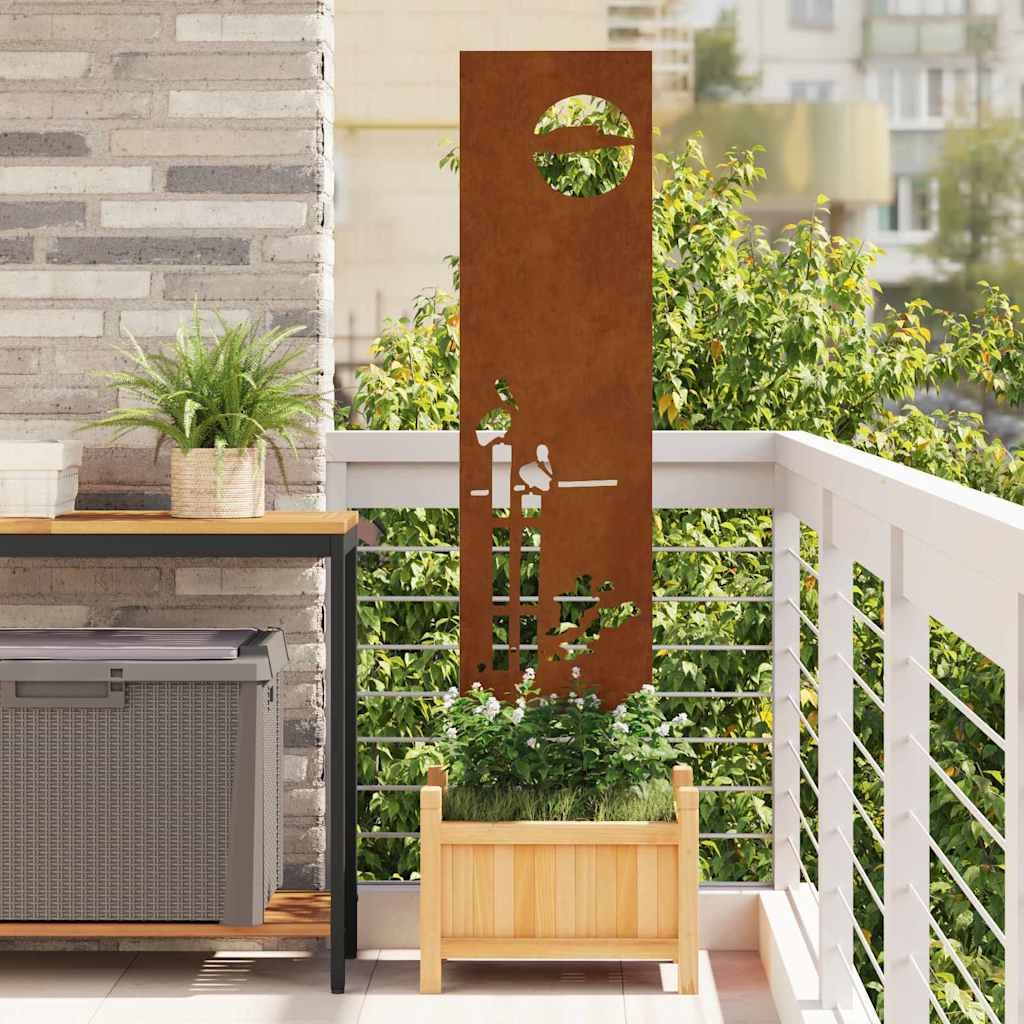Garten dekoratives Panel Rostig 32 x 140 cm Wetterstahl