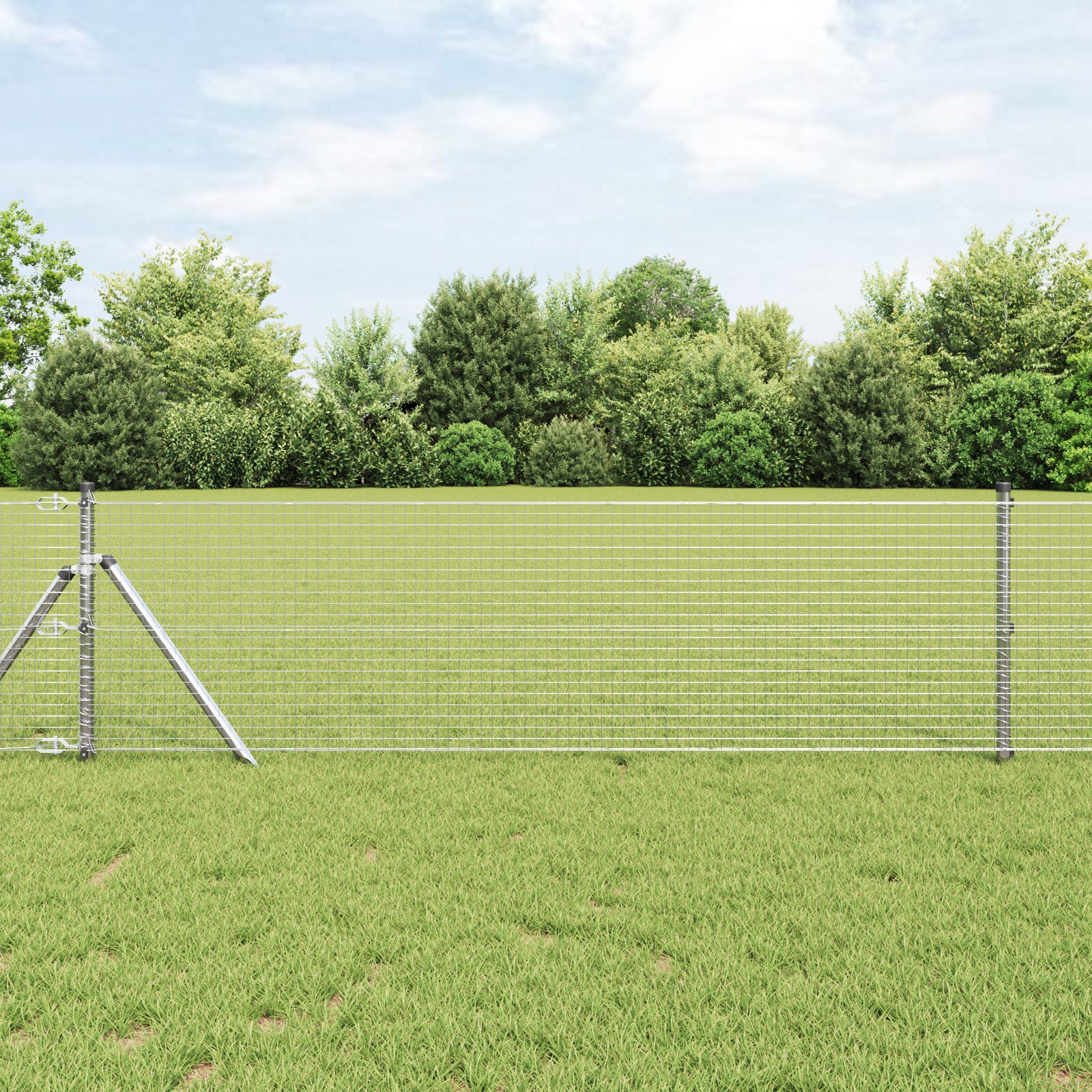 Zaunpaneel Geometrisch Silber 0,4 x 10 m Verzinkter Stahl