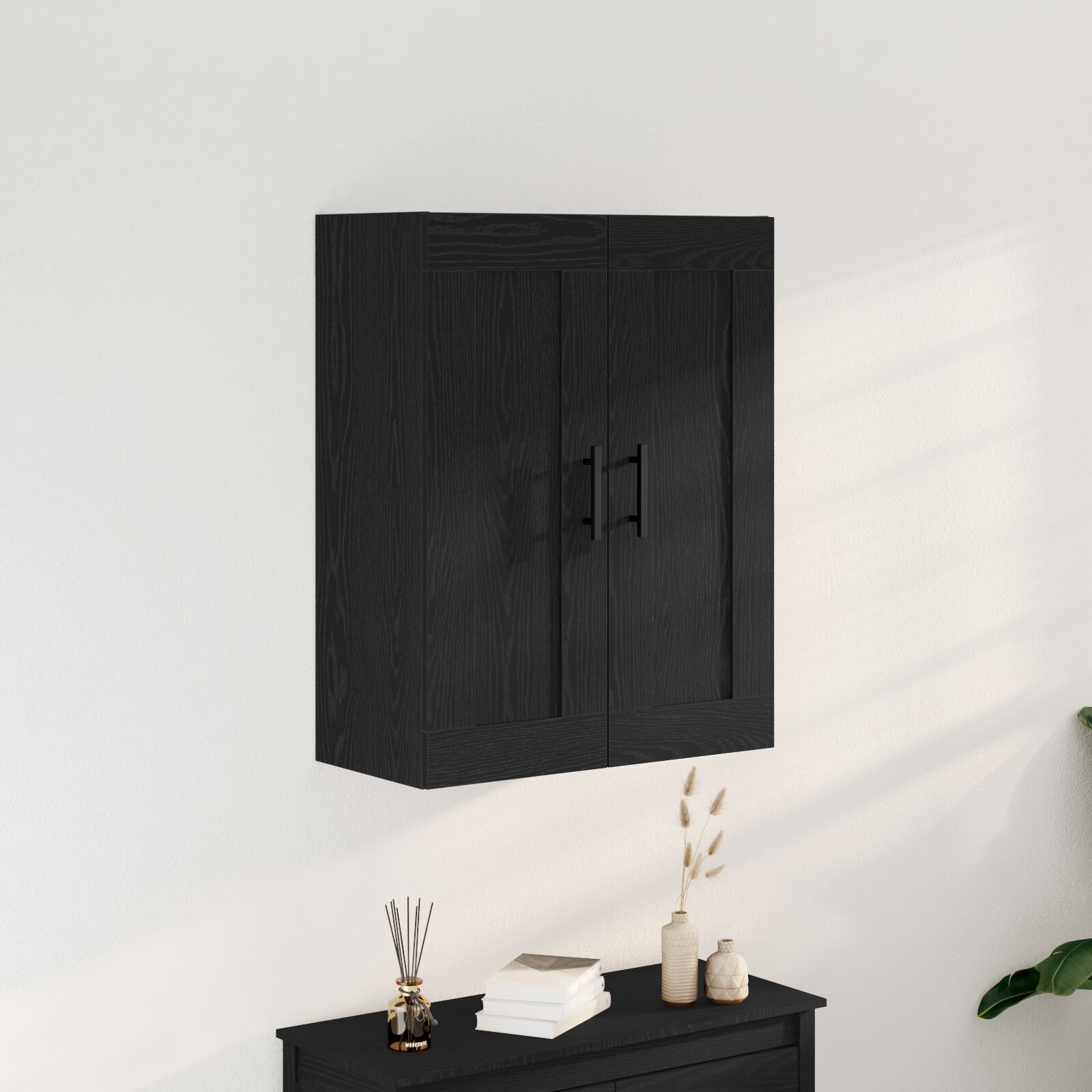 vidaXL Wandmontierter Schrank Schwarze Eiche 69,5x34x90 cm Ingenieurholz