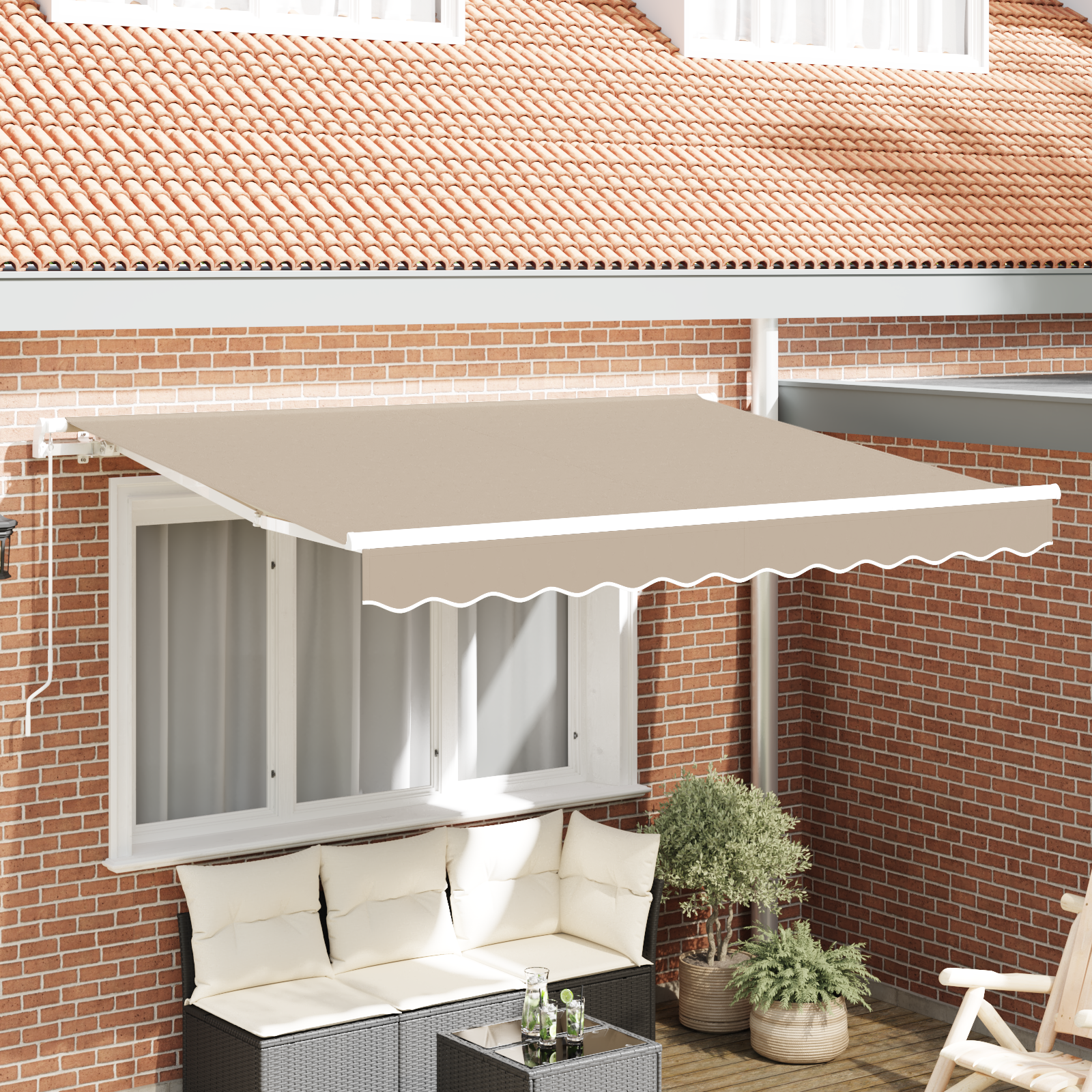 Markisen Ersatzstoff für 3.5x2.5 m Rahmen Beige