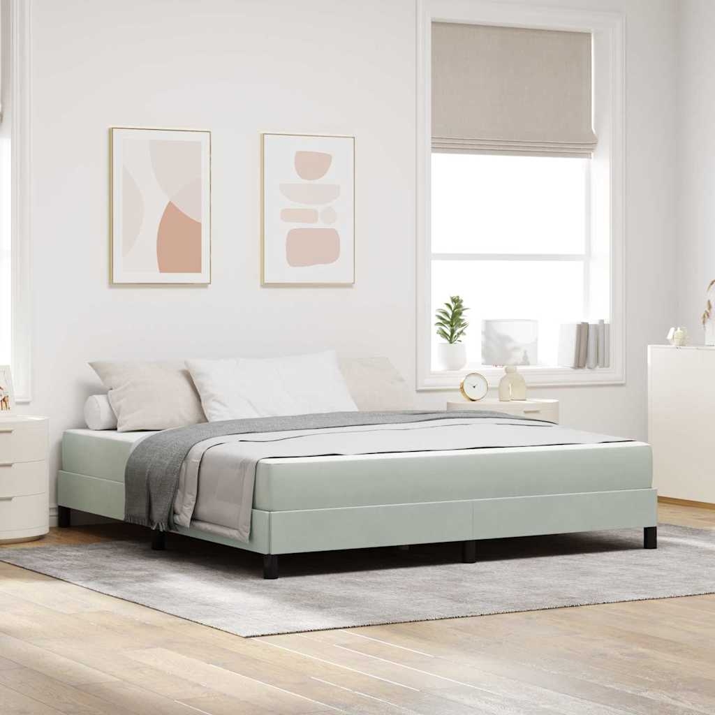 Boxspringbett mit Matratze Hellgrau 180 x 200 cm Samt