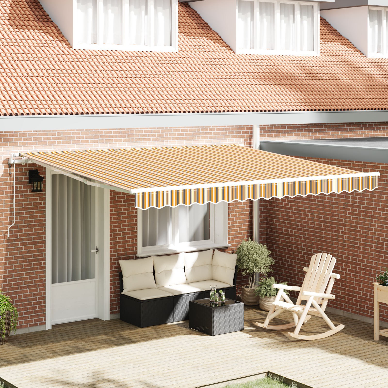 Automatische einziehbare Markise Multicolor Streifen 400x300 cm