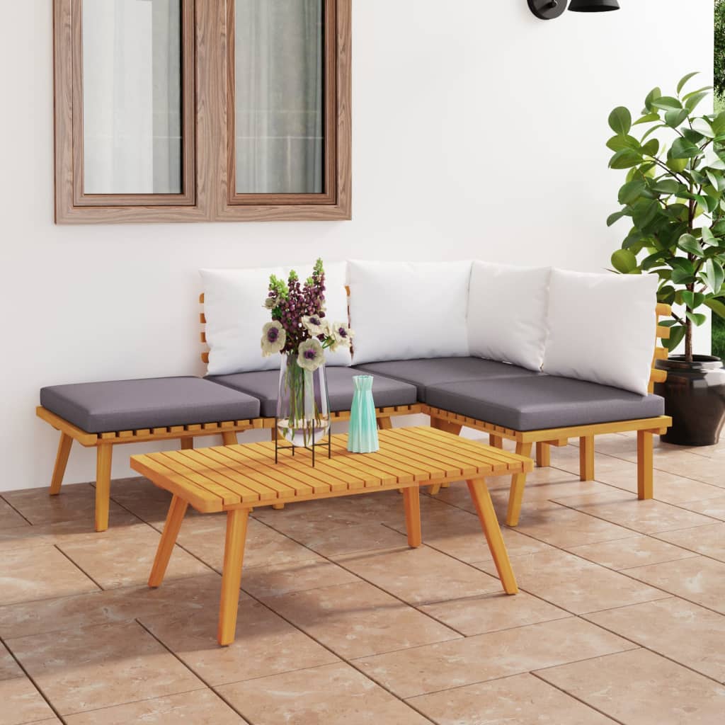 5-tlg. Garten-Lounge-Set mit Kissen Massivholz Akazie 5-tlg. Garten-Lounge-Set mit Kissen Massivholz Akazie