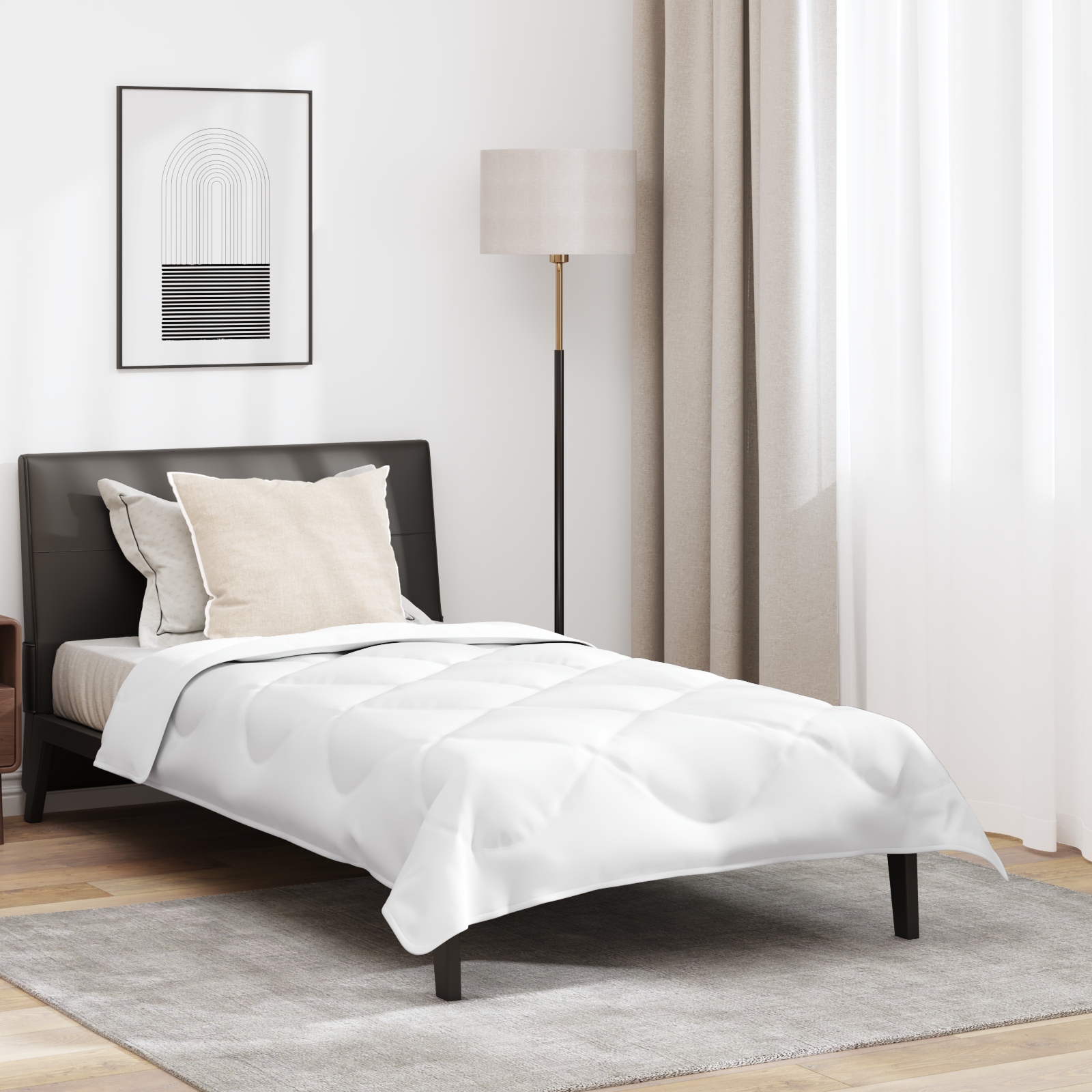 Bettdecke mit Kissen Weiß 140 x 220 cm Mikrofaser