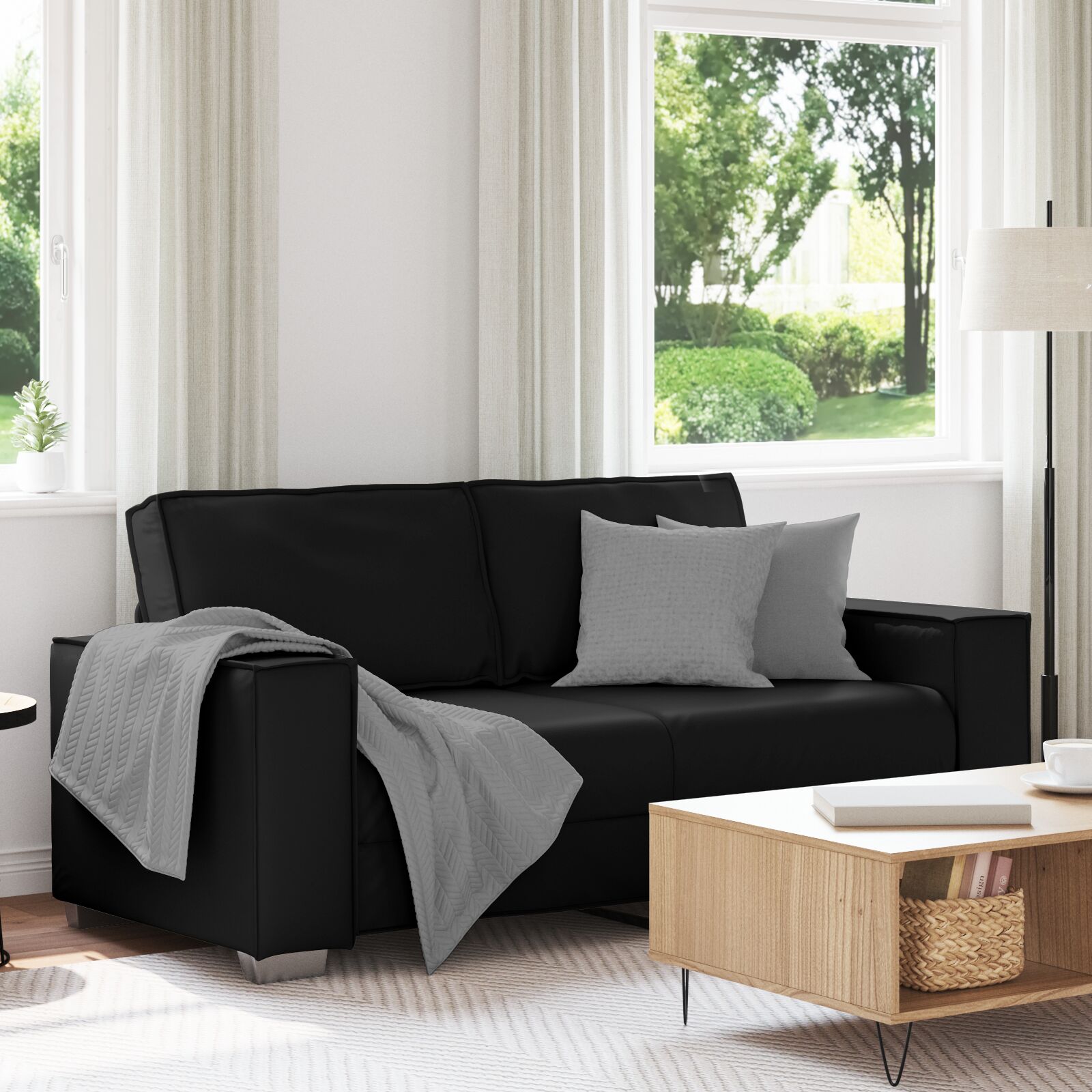 vidaXL Loveseat Sofa Schwarz 140 cm Kunstleder vidaXL Loveseat Sofa Schwarz 140 cm Kunstleder