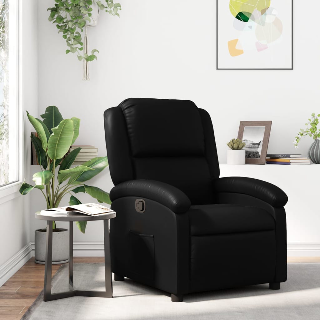 Relaxsessel, Kunstleder, Schwarz