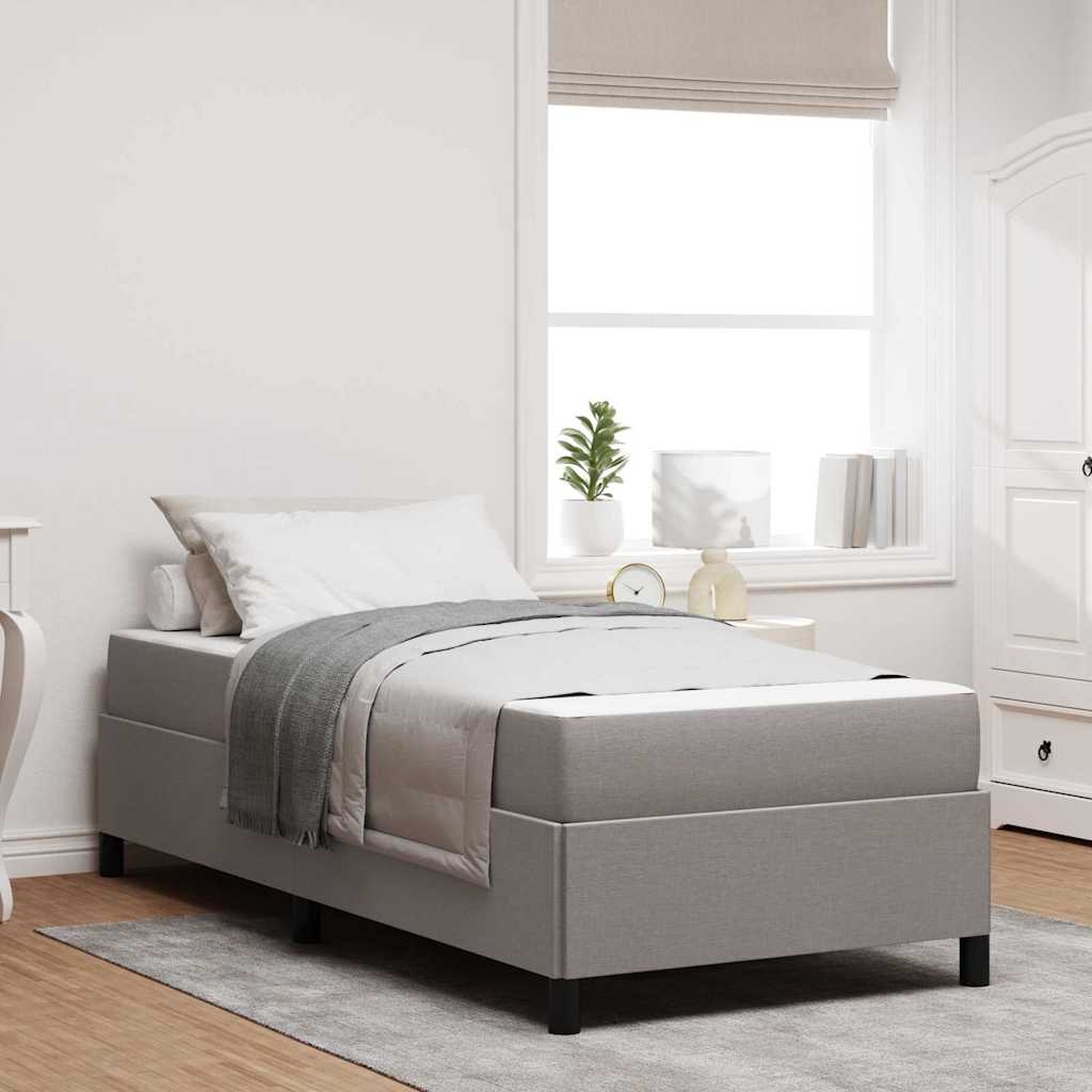 Boxspringbett Taupe, Schwarz 100 x 200 cm Stoff, Ingenieurholz