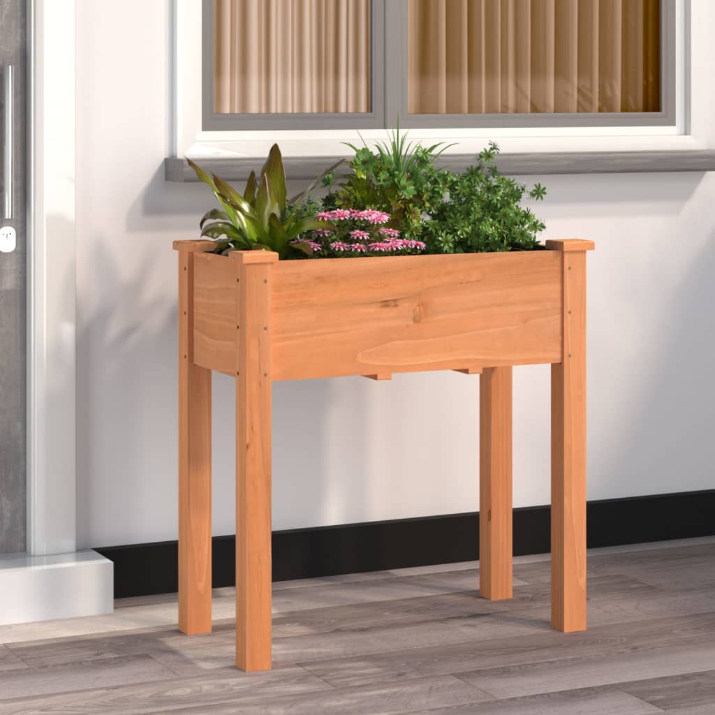 Pflanzkübel mit Einsatz Braun 71x37x76 cm Massivholz Tanne