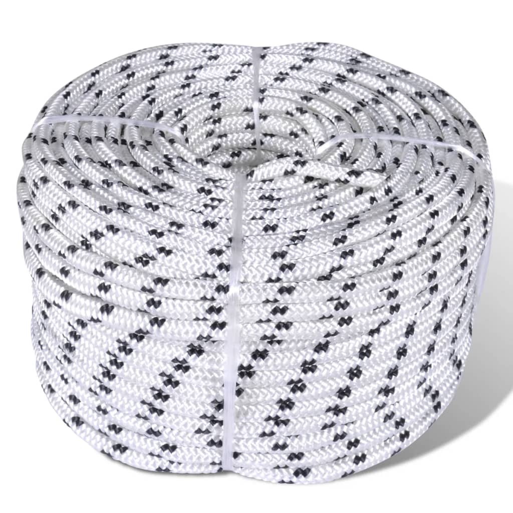 Geflochtenes Tauwerk Bootsleine Polyester 12 mm x 50 m Geflochtenes Tauwerk Bootsleine Polyester 12 mm x 50 m