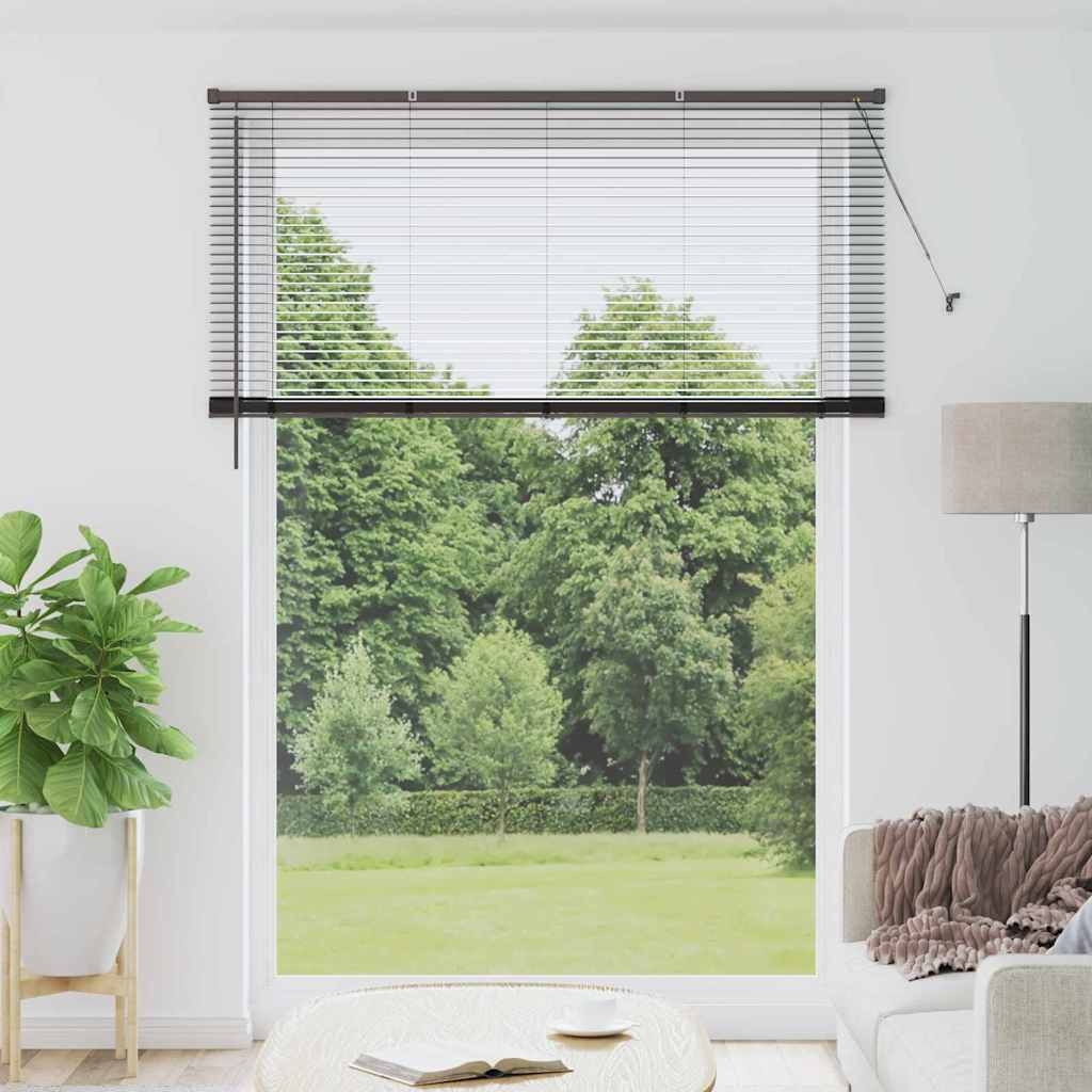 Fenster Jalousie mit Vorhängen Sonstiges Schwarz 155 x 220 cm Aluminium