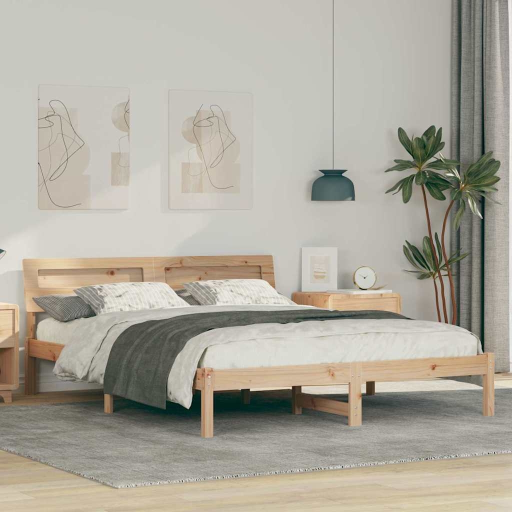 Bettgestell Braun 140 x 200 cm Massivkiefer