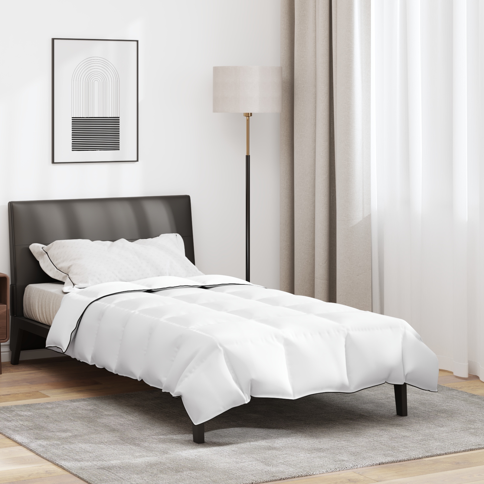 Winterbettdecke Weiß 135 x 220 cm 105gsm Pfirsich-Polyester