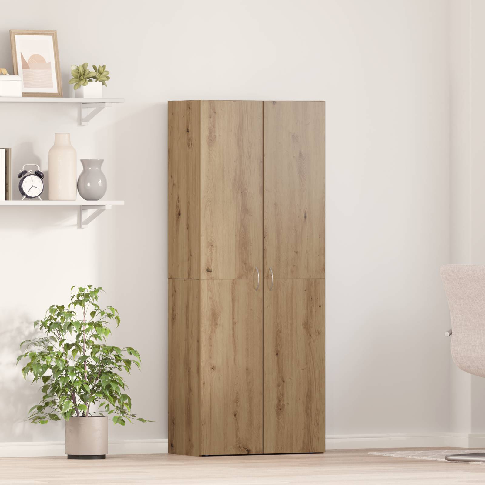 Büroschrank Set aus 2 Artisan Eiche Holzwerkstoff